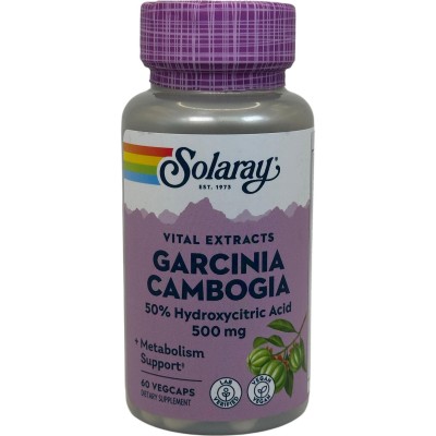 GARCINIA CAMBOGIA 500mg 60Vegcap Hidroxicitrato (HCA) de Solaray SOLARAY SOLA-22770 Ayuda Glucemia y Diabetes salud.bio