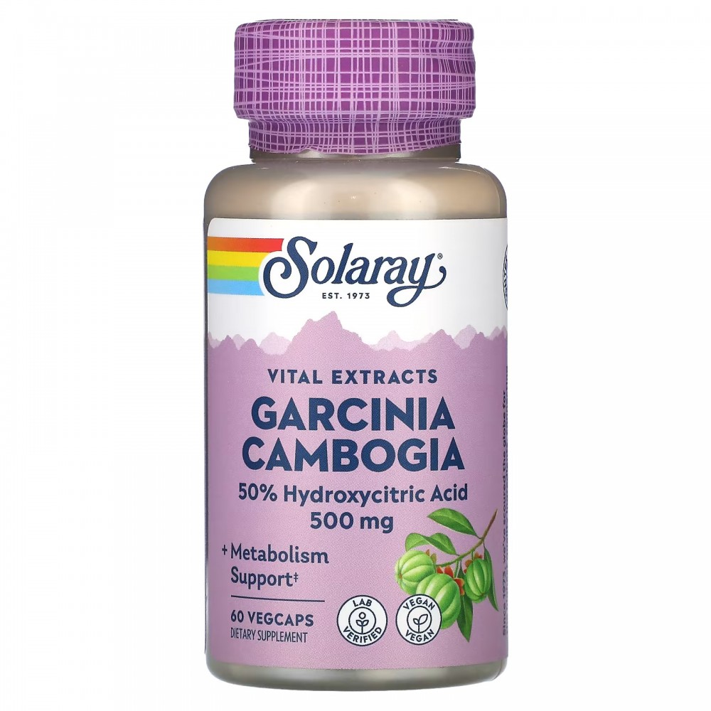 GARCINIA CAMBOGIA 500mg 60Vegcap Hidroxicitrato (HCA) de Solaray SOLARAY SOLA-22770 Ayuda Glucemia y Diabetes salud.bio