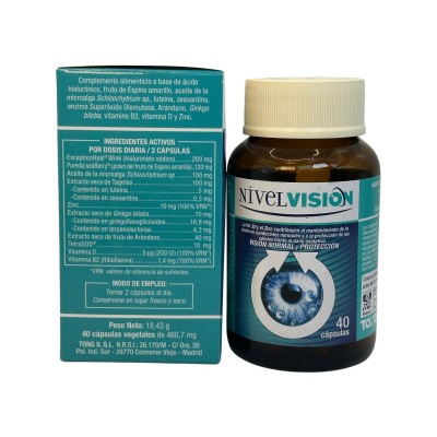 NIVELVISIÓN (Visión y Protección) 40 Cápsulas de Tongil Tongil H34 Ojos, visión salud.bio