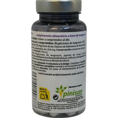 Bisglicinato de MAGNESIO 1875mg 60 comprimidos de Pinisan Pinisan 106.00262 Suplementos Minerales  salud.bio