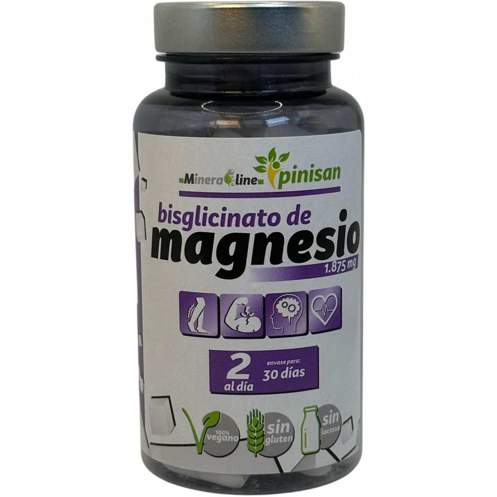 Bisglicinato de MAGNESIO 1875mg 60 comprimidos de Pinisan Pinisan 106.00262 Suplementos Minerales  salud.bio