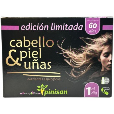 Cabello, piel y uñas 60 Cápsulas (60 días) de Pinisan Pinisan 106.00122 Piel, Cabello y Uñas, Complementos y Vitaminas salud.bio