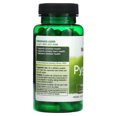 Pygeum 100 cápsulas, refuerzo de la próstata de Swanson Swanson SWV-01962 Bienestar urinario. Ayuda en el bienestar urinario....