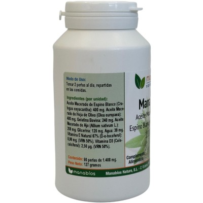 Mana Tens (Ajo+Espino blanco+Hoja de Olivo) de Manabios Manabios MAN-37096-30479 Ayuda control Tension salud.bio
