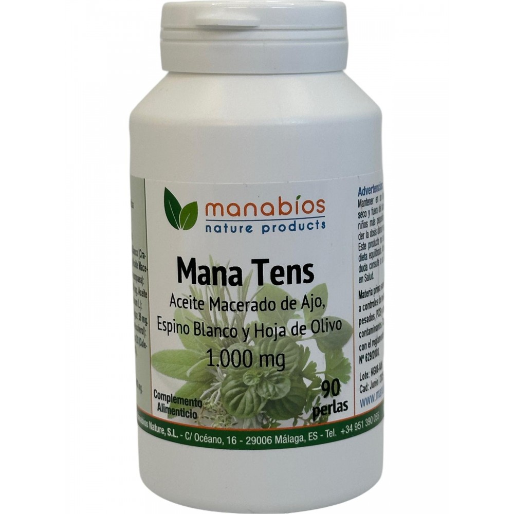 Mana Tens (Ajo+Espino blanco+Hoja de Olivo) de Manabios Manabios MAN-37096-30479 Ayuda control Tension salud.bio
