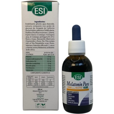 Melatonin pura (Melatonina) 1,9mg gotas con erbe NOTTE 50ml de ESI® ESI ESI-00878 insomnio y descanso salud.bio