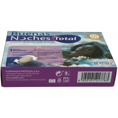 Buenas Noches TOTAL 30 Comprimidos Bicapa de Eladiet Eladiet ELA-21776 insomnio y descanso salud.bio
