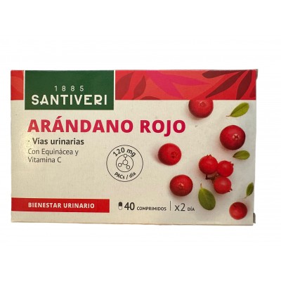 Cranberry (Arándano Rojo) 40 comprimidos (120PACs dosis) de Santiveri Santiveri  PLA-04178 Bienestar urinario. Ayuda en el bi...