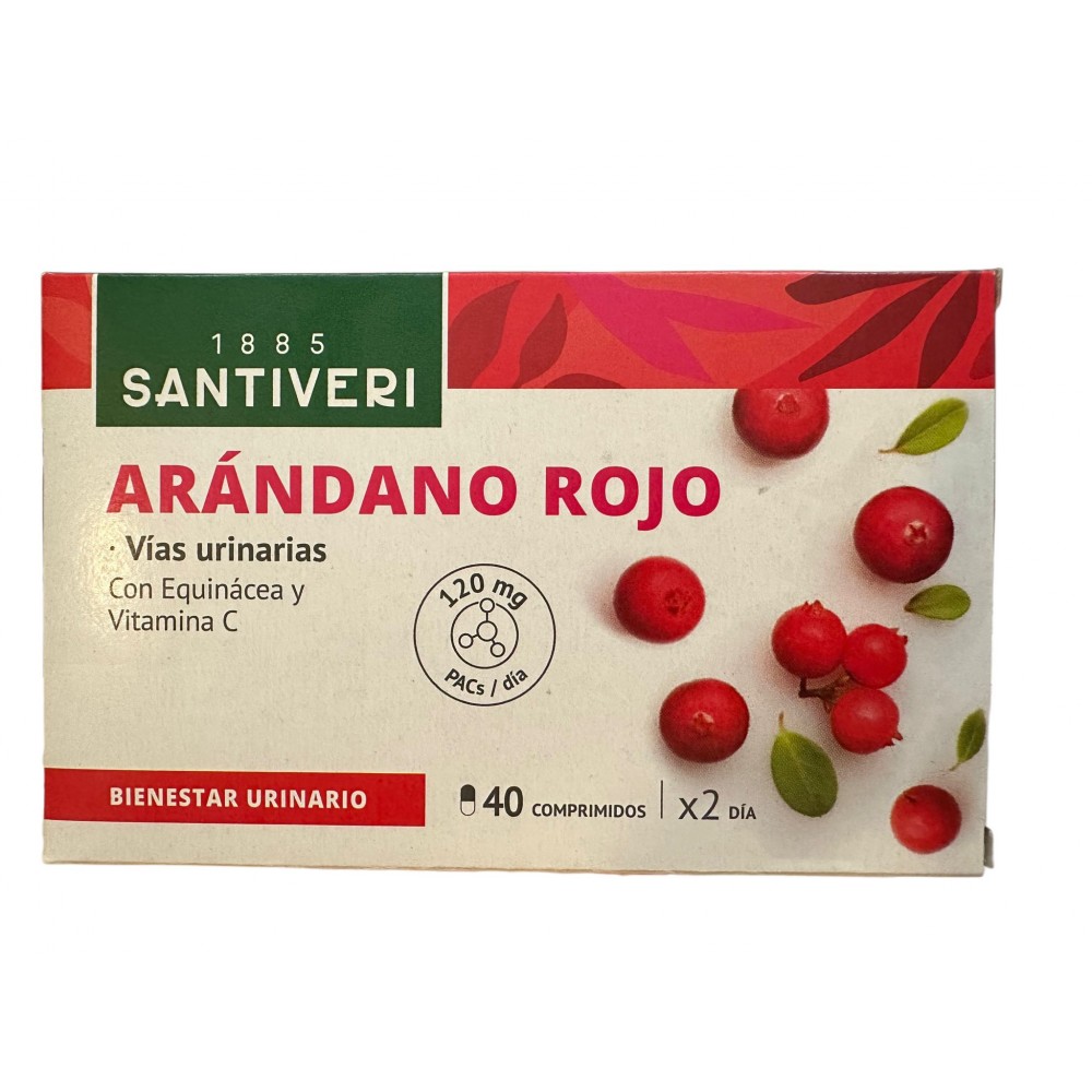 Cranberry (Arándano Rojo) 40 comprimidos (120PACs dosis) de Santiveri Santiveri  PLA-04178 Bienestar urinario. Ayuda en el bi...