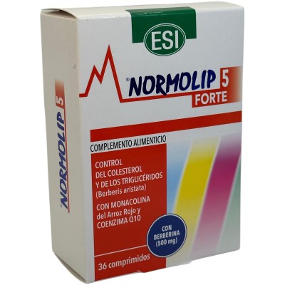 NORMOLIP 5 FORTE (ayuda colesterol) 36 comprimidos de ESI ESI ESI-13415 Ayudas niveles Colesterol y Trigliceridos salud.bio