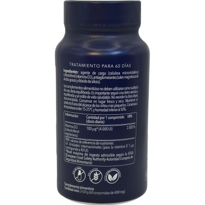 Vitamina D3 4.000UI (100pg) 60 comprimidos de Herbora Herbora HER-20107 Vitamina A y D salud.bio