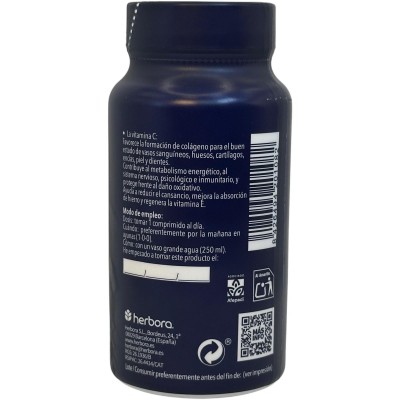 VITAMINA C pura (RETARD) 1.000mg 60 comprimidos de Herbora Herbora HER-20108 Vitamina C salud.bio
