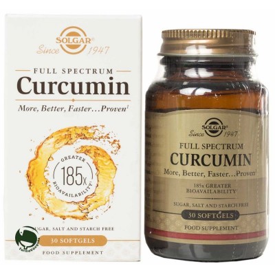 Full Expectrum Cúrcuma (Curcumin) 30 cápsulas de Solgar SOLGAR 1659597 Suplementos Naturales acción Analgesica, Antiinflamato...