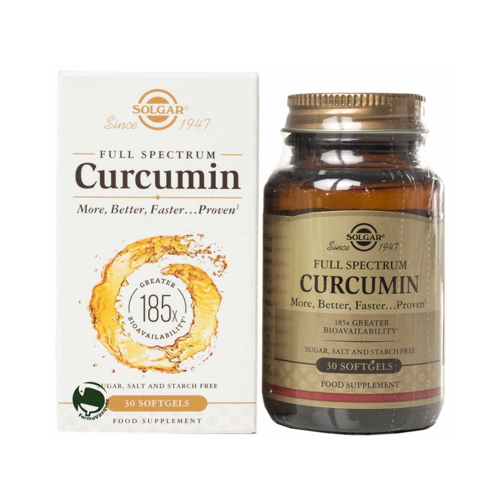 Full Expectrum Cúrcuma (Curcumin) 30 cápsulas de Solgar SOLGAR 1659597 Suplementos Naturales acción Analgesica, Antiinflamato...