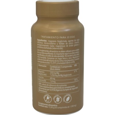 MAGNESIO Bisglicinato 1.250mg (dosis) 100% quelado 60 comprimidos de Herbora Herbora HER-20205 Suplementos Minerales  salud.bio