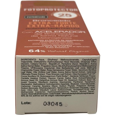 FOTOPROTECTOR BRONCEADOR Extra-forte Extra-Rapido SPF25 Orgánico 100ml de D´Shila D´Shila DSH-85663 Protectores solares salud...