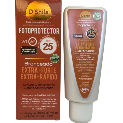 FOTOPROTECTOR BRONCEADOR Extra-forte Extra-Rapido SPF25 Orgánico 100ml de D´Shila D´Shila DSH-85663 Protectores solares salud...