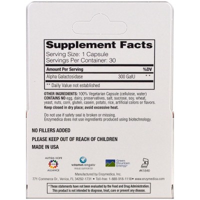 Bean Assist 30 Cápsulas de Enzymedica Enzymedica ENZ13030 Ayudas aparato Digestivo salud.bio