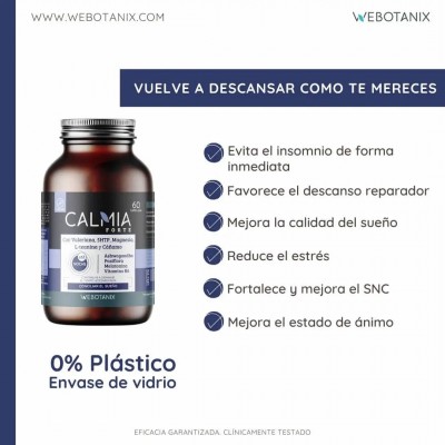 Calmia Noche Forte 60 Cápsulas de Webotanix WEBOTANIX WEB-22355 insomnio y descanso salud.bio