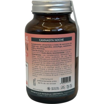 Cannagyn Noche Menopausia 45 Cápsulas de Webotanix WEBOTANIX WEB-22352 Menopausia salud.bio