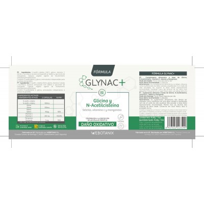 GlyNAC+ (Fórmula Daño Oxidativo) 60 cápsulas Vegetales de Webotanix WEBOTANIX WEB-22354 Antioxidantes salud.bio