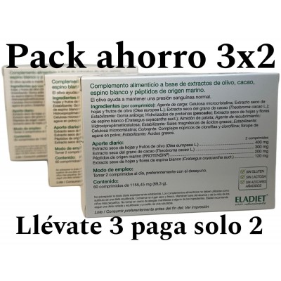 PACK 3x2 CONTROLTEN (nuevo) 60 Comprimidos de ELADIET Eladiet PACK-PA.FE.CTEN.2 Ayuda control Tension salud.bio