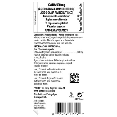 GABA (G.A.B.A.) 500mg 50 ó 100 cápsulas de Solgar Solgar  Estados emocionales, ansiedad, estrés, depresión, relax salud.bio