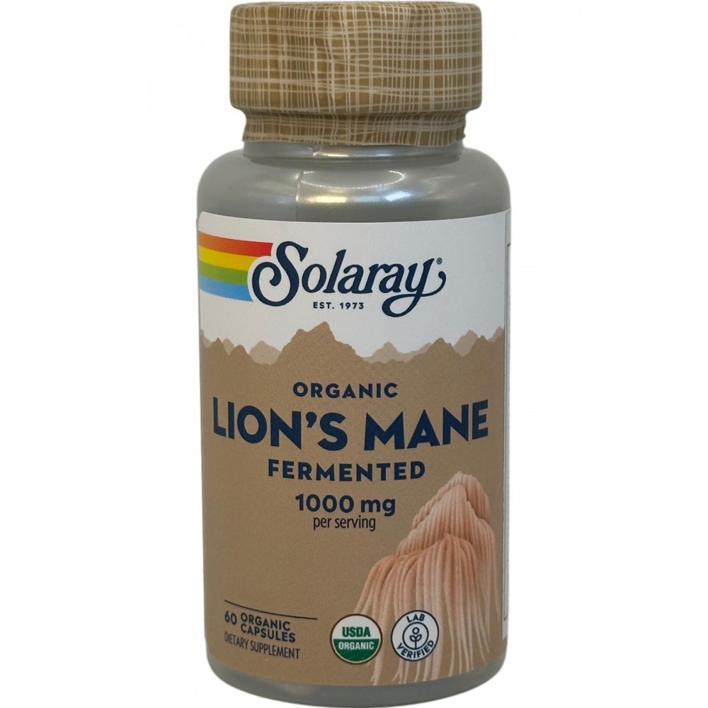 Melena de León (Lion's Mane) 500mg 60 VegCaps. de Solaray SOLARAY SMI-71983 Plantas Medicinales salud.bio