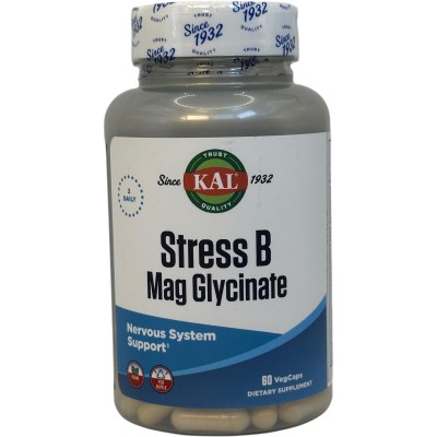 Stress B Magnesio Glycinate 60 Cápsulas Vegetales de KAL SOLARAY 82324 Vitamina B salud.bio