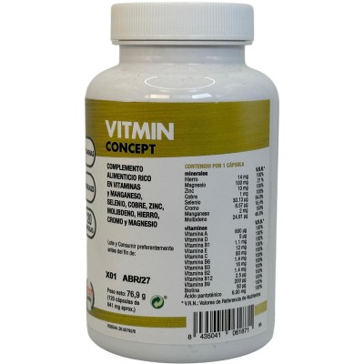 VITMIN CONCEPT (Multivitaminico y minerales) sport nutrition 120 cápsulas de Megaplus Megaplus 142020 Vitaminas y Multinutrie...