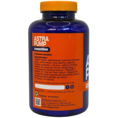 ASTRAPUMP Competición 180 comprimidos de Megaplus Megaplus 171061 Gainers: Los Mejores Suplementos Para Ganar Masa Muscular s...