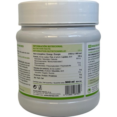 Aceite de Coco BIO ECO Virgen Extra 900ml de MARNYS® Marnys AP109 Aceites naturales salud.bio
