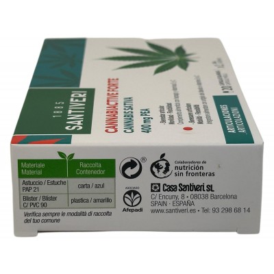 Cannabiactive FORTE PEA 400mg de Santiveri Santiveri  SAN-37237001 Articulaciones, Huesos, Tendones y Musculos, componen el A...
