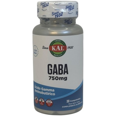Small GABA 750mg 30 comprimidos de KAL KAL KAL-90647 Estados emocionales, ansiedad, estrés, depresión, relax salud.bio