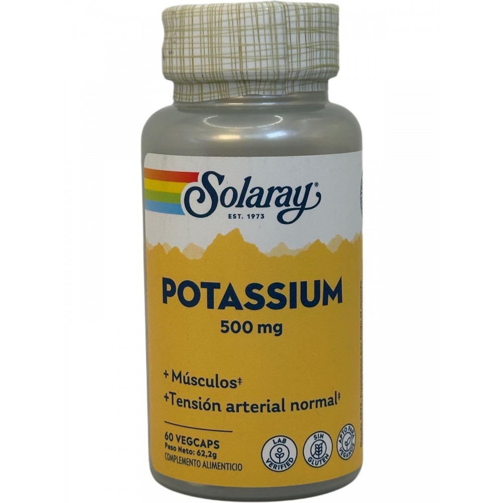 Potasio Citrato 500 mg (Mega dosis) 60 Cápsulas Vegetales de Solaray SOLARAY SOLA-13103 Minerales salud.bio