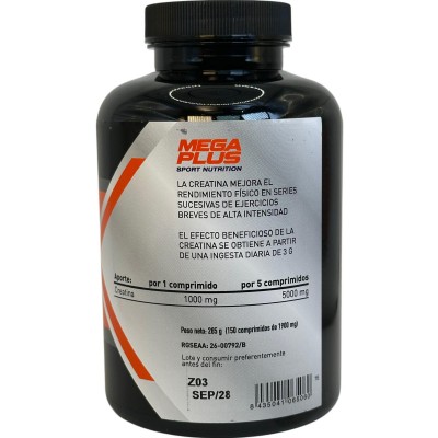 CREATINA (CREAPURE®) 150 Compimidos masticables serie Competition de MEGAPLUS Megaplus 170010 Suplementos Deportivos (Complem...