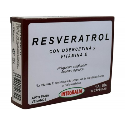 Resveratrol (Trans-Resveratrol) con quercetina y vitamina E, en 30 cápsulas de Integralia INTEGRALIA INT-54645 Antioxidantes ...