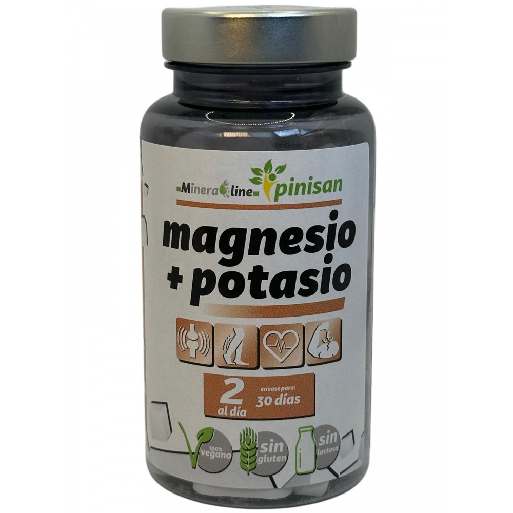 Magnesio + Potasio +B6 de 60 Comprimidos de Pinisan Pinisan MYC-00856 Articulaciones, Huesos, Tendones y Musculos, componen e...