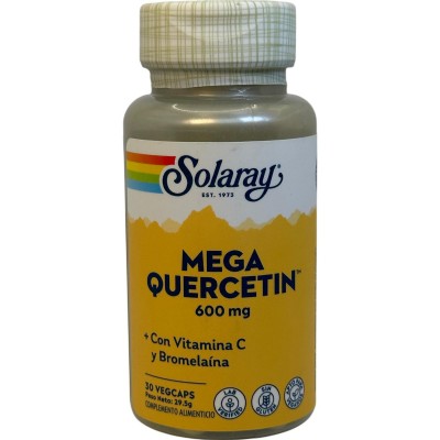 Small Mega Quercetin™ 30 VegCaps. Sin gluten Apto para veganos de Solaray SOLARAY SM-91186 Antioxidantes salud.bio