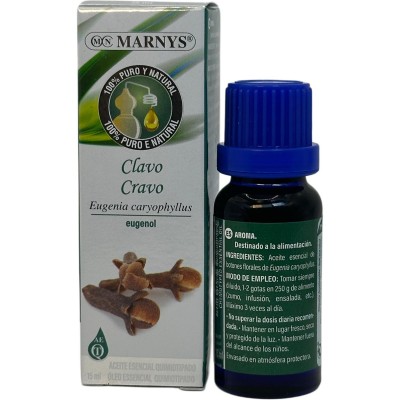 Aceite Esencial de Clavo 15 ml de Marnys Marnys AA003 Aceites esenciales uso interno salud.bio