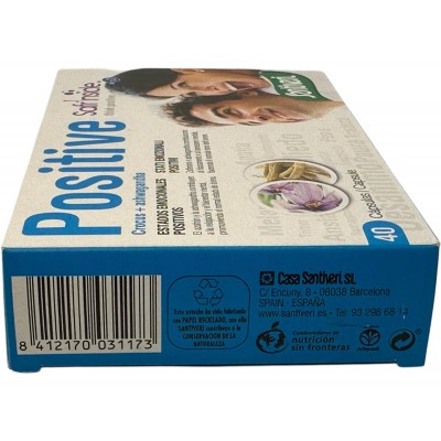 POSITIVE (Ashwagandha, crocus, Azafrán..) 40 cápsulas de Santiveri Santiveri  SAN-03117 Estados emocionales, ansiedad, estrés...