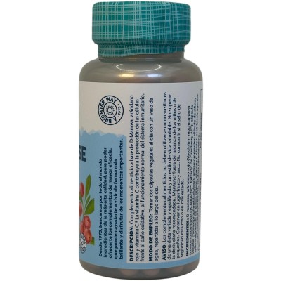 D-Manosa (D-Mannose con Cranactin®) 60 cápsulas vegetales de Solaray SOLARAY SOLA-38778 Bienestar urinario. Ayuda en el biene...