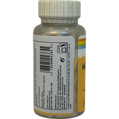 Niacinamida (vitamina B3) 500mg 100 cápsulas vegetales de Solaray SOLARAY SOLA-04365 Vitamina B salud.bio