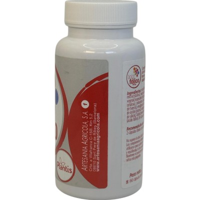 Ácido fólico 400 mcg (Vitamina B9) 60 Cápsulas de Plantis Artesania Agrícola ART-03711 Vitamina B salud.bio
