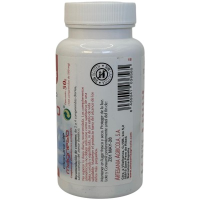 Cloruro de Magnesio 500mg 100 comprimidos de Plantis Artesania Agrícola ART-03656 Minerales salud.bio