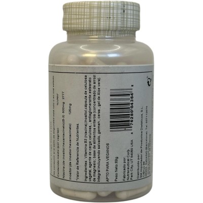Niacin 500 mg no Flush B3 (no ruborizante) 100 VegCaps. de Solaray SOLARAY 4364 Vitamina B salud.bio