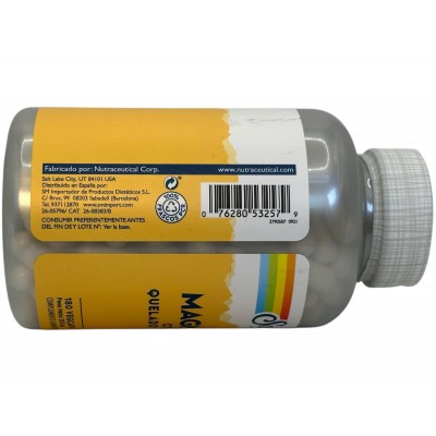 Citrato de Magnesio (Grande) 180 Cápsulas Vegetales de Solaray SOLARAY SM-37402 Articulaciones, Huesos, Tendones y Musculos, ...