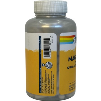 Citrato de Magnesio (Grande) 180 Cápsulas Vegetales de Solaray SOLARAY SM-37402 Articulaciones, Huesos, Tendones y Musculos, ...