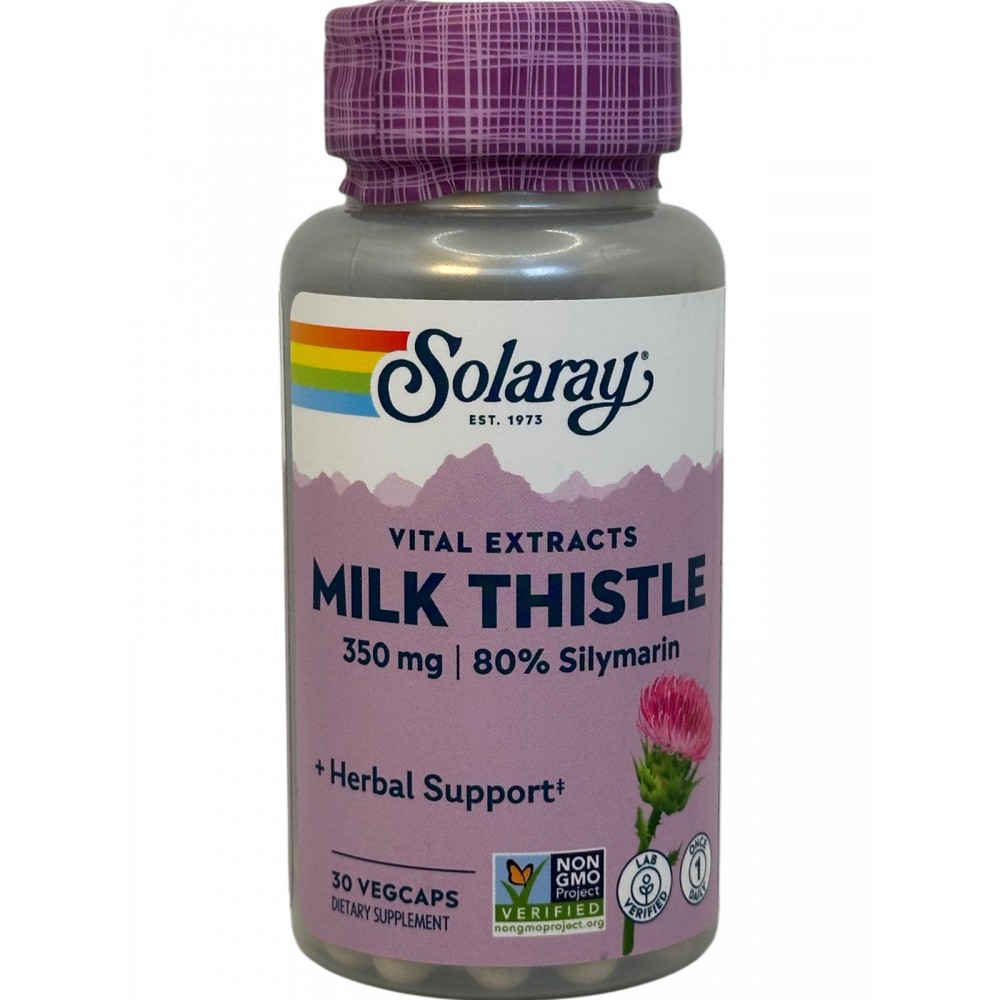 Milk Thistle 30 cápsulas (Silimarina - Cardo Mariano) de Solaray SOLARAY SOLA-03703 Higado y sistema hepatobiliar salud.bio