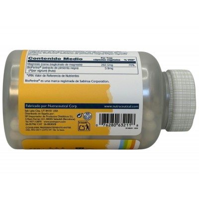 Magnesium Bisglycinate mejorado (Bisglicinato) 120 cápsulas vegetales de Solaray SOLARAY 54901 Articulaciones, Huesos, Tendon...